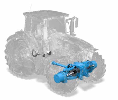 Tractor with suspended axle