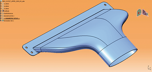 Fig. 14 - CAD model for Outlet